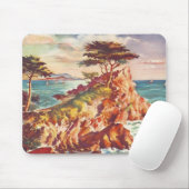 Vintag Monterey Coastline Californien Tourismus US Mousepad (Mit Mouse)