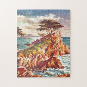 Vintag Monterey Coastline Californien Tourismus US Puzzle