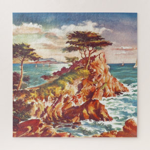 Vintag Monterey Coastline Californien Tourismus US Puzzle
