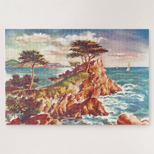 Vintag Monterey Coastline Californien Tourismus US Puzzle (Horizontal)