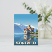 Vintag Montreux Schweiz Postkarte (Stehend Vorderseite)