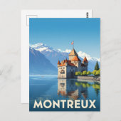 Vintag Montreux Schweiz Postkarte (Vorne/Hinten)