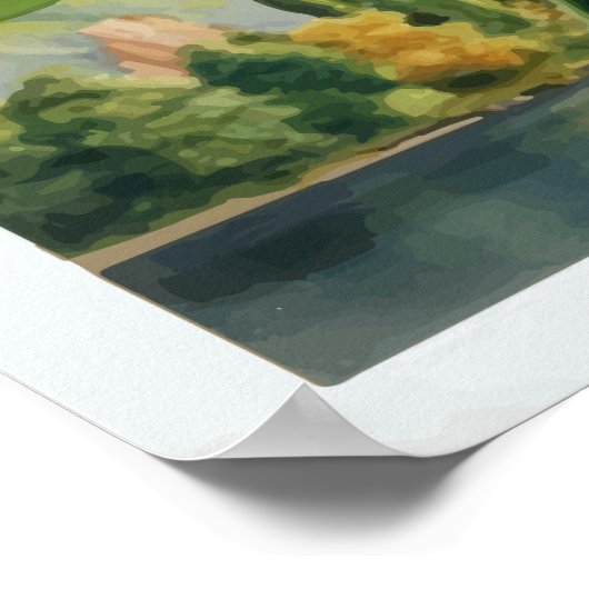 Vintag Montreux Schweiz Reisen Poster (Ecke)