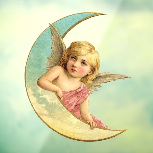 Vintag Moon Angel Fensteraufkleber (Blatt 3)