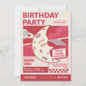 Vintag Moon Geburtstagsparty Einladung (Vorderseite)