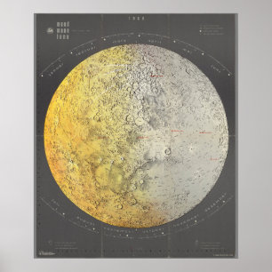 Vintag Moon Map Poster