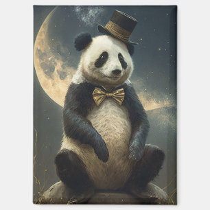 Vintag Moon Panda Bear Magnet
