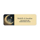 Vintag Moon, Sun, Stars Celestial Hochzeitadresse (Vorne)