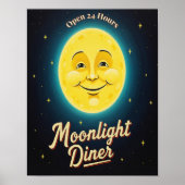 Vintag Moonlight Diner Poster (Vorne)
