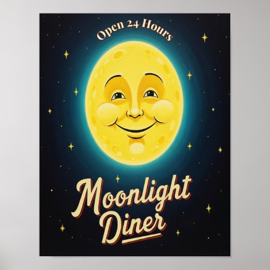 Vintag Moonlight Diner Poster (Vorne)