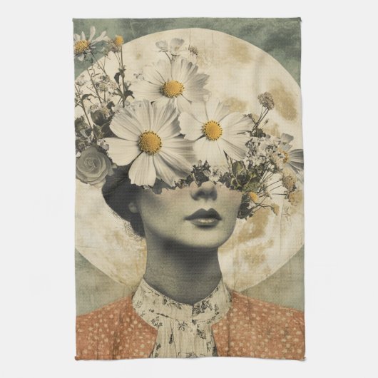 Vintag Moonlit - Boho Vintag Elegante Geschirrtuch (Vertikal)