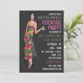 Vintag Mord Mystery Cocktail Party, Geburtstag Einladung (Stehend Vorderseite)