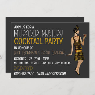 Vintag Mord Mystery Cocktail Party, Geburtstag Einladung