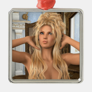 Vintag morgens silbernes ornament