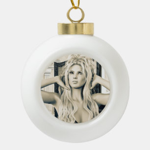 Vintag morgens Viktorianischer Stil Keramik Kugel-Ornament