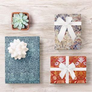 Vintag Morris Floral Rabbit Artichoke Rose & Lily Geschenkpapier Set