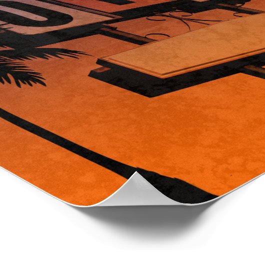 Vintag Motel Sign Sunset Poster (Ecke)