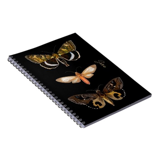 Vintag Moth Butterfly Personalisiertes Notebook Notizblock (Rechte Seite)
