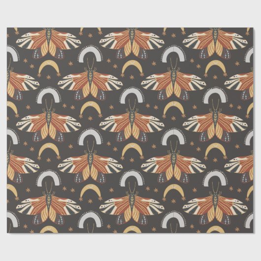 Vintag Moth Geschenkpapier (Flach)