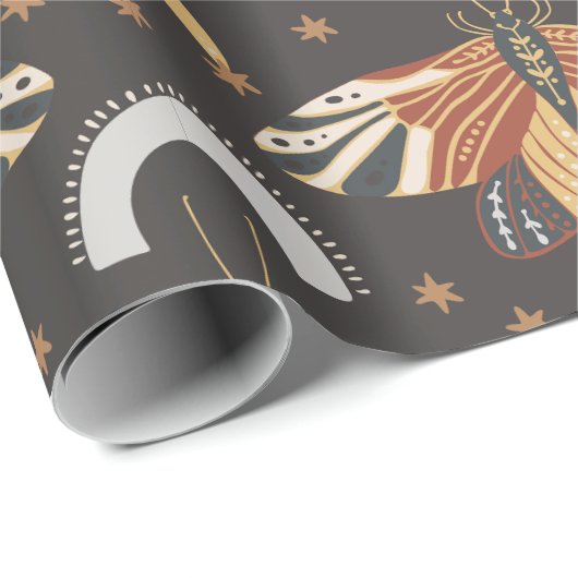 Vintag Moth Geschenkpapier (Rolleneckpunkt)