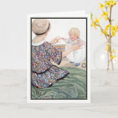 Vintag Mother and Baby von Anne Anderson Karte (Gelbe Blume)
