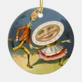 Vintag Mother Goose Kinderzimmer Rhyme Hey Diddle Keramikornament (Vorne)