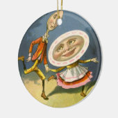 Vintag Mother Goose Kinderzimmer Rhyme Hey Diddle Keramikornament (Links)