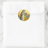 Vintag Mother Goose Kinderzimmer Rhyme Hey Diddle Runder Aufkleber (Tasche)