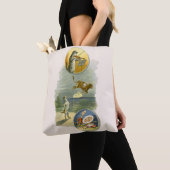 Vintag Mother Goose Kinderzimmer Rhyme Hey Diddle Tasche (Von Nahem)