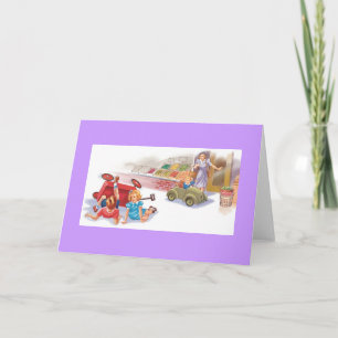 Vintag Mother & Kids Wagon Tumble Karte