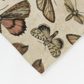 Vintag Moths Fleece Blanket (Ecke)