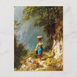 Vintag Motiv - Dairymaid - Spitzweg Postkarte