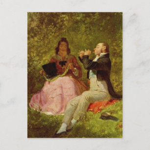Vintag Motiv - Flute Concert - Spitzweg Postkarte