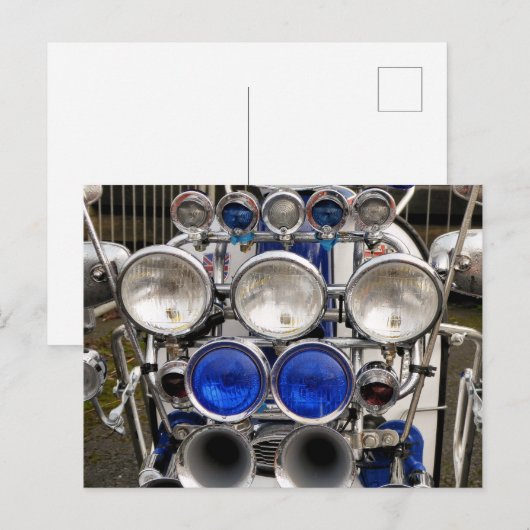 VINTAG MOTOR SCOOTER POSTKARTE (Vorne/Hinten)