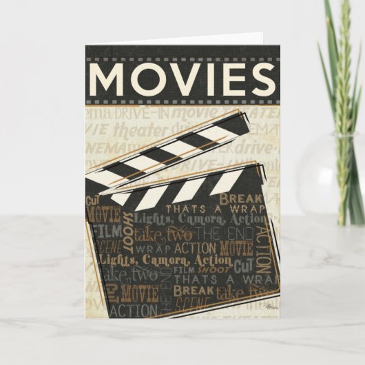 Vintag Movie Clapper Karte (Vorderseite)