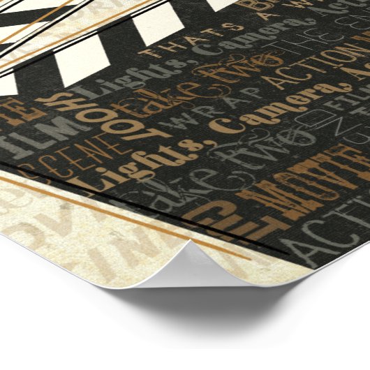 Vintag Movie Clapper Poster (Ecke)