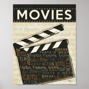 Vintag Movie Clapper Poster