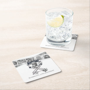 Vintag Movie Party Erwachsene Geburtstag Custom Rechteckiger Pappuntersetzer