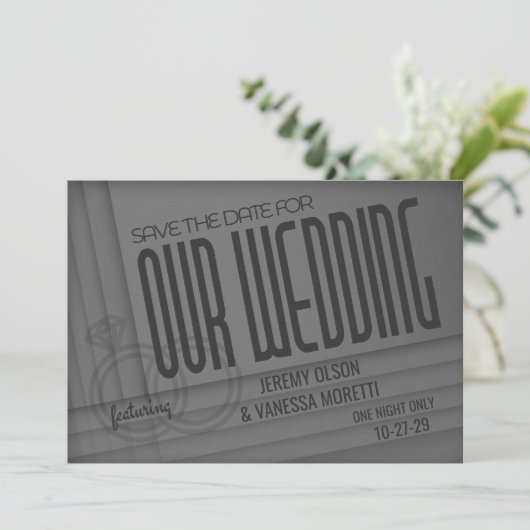 Vintag Movie Poster Save The Date (Stehend Vorderseite)