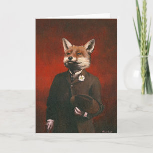 Vintag Mr Fox Greetings Card Karte
