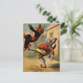 Vintag Mr. Punch Kicking the Devil Postkarte (Stehend Vorderseite)