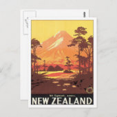 Vintag Mt. Taranaki Mt. Egmont Neuseeland Postkarte (Vorne/Hinten)