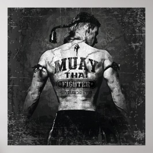 Vintag Muay Thai Fighter Poster (Vorne)
