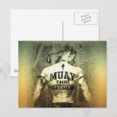 Vintag Muay Thai Fighter Postkarte (Vorne/Hinten)