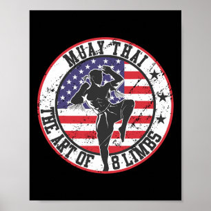 Vintag Muay Thai Karate Boxing Mixed Martial Arts Poster