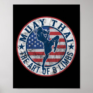 Vintag Muay Thai Karate Boxing Mixed Martial Arts Poster
