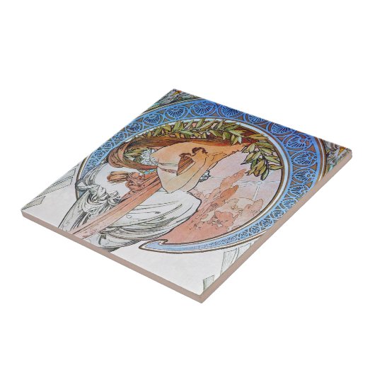 Vintag Mucha Art Fliese (Seite)