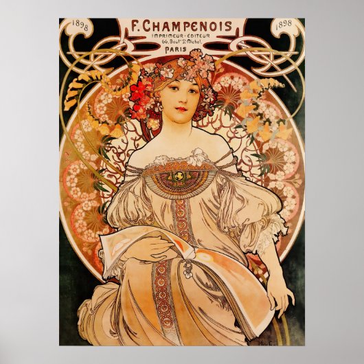 Vintag Mucha Art Nouveau Poster (Vorne)