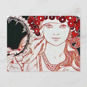 Vintag Mucha Postkarte