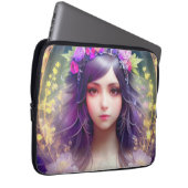 Vintag Mucha Style Schönes Frauenportrait Laptopschutzhülle (Vorne Rechts)